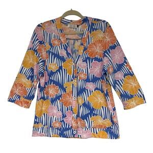 AVA SKY 3/4 XL Sleeve Button Down Top